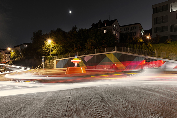 Spinning top - Public art for traffic circle - Horgen